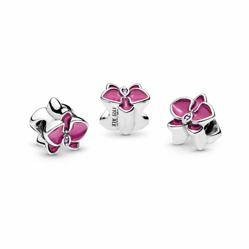 Pandora Orchid Charm Online NZ, Sterling Silver (203748-TDF)